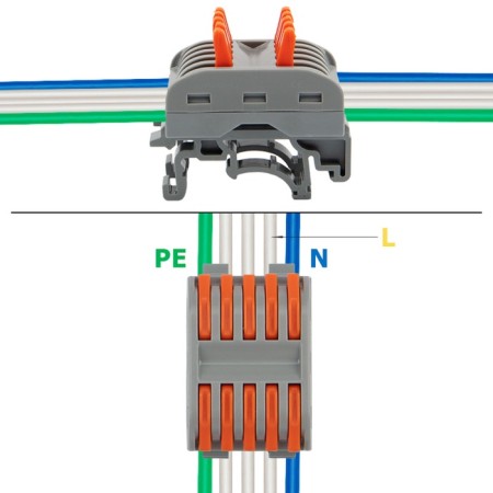 Terminal of QMS 222-425D CINGER 5-pole, with a mount on a DIN-rack (0.08-4 mm²) gray (20 pcs./Union)-4