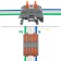 Terminal of QMS 222-425D CINGER 5-pole, with a mount on a DIN-rack (0.08-4 mm²) gray (20 pcs./Union)