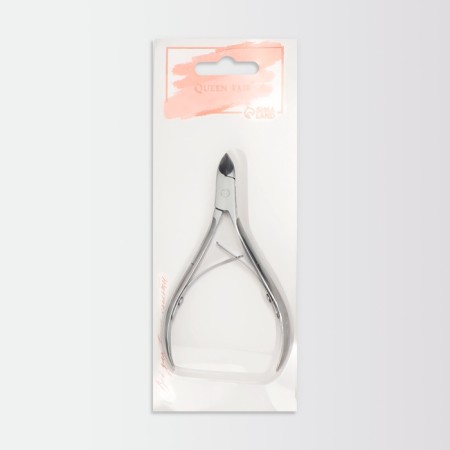 Manicure nippers for cuticle, double spring, 9.5 cm, blade length - 10 mm, on the blist, silver color-7