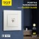 Single single Glossy Glass telephone socket, hidden, glass, white