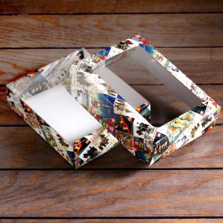 Gift box, lid is, with the “New Year's post” window, 18 x 15 x 5 cm-3