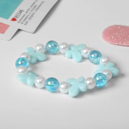 Bracelet Children's "chosen" butterfly, white-blue color