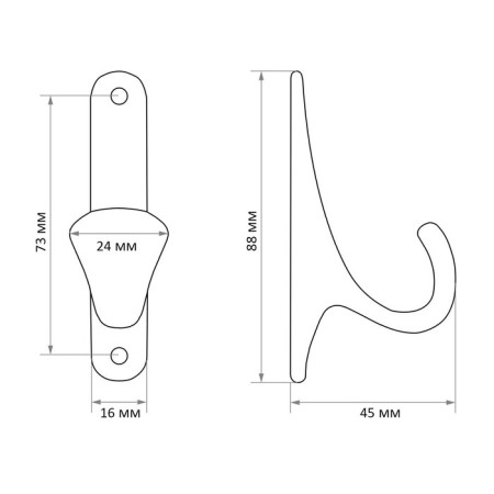Furniture hook Cappio Dawn, one -rod, black-5