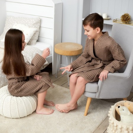 Waffel Baby Broke I "BOHO" size 32 (110-116 cm) MOKKO color, 100% cotton 290 g/m2-1