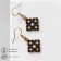 Romb earrings mini, white color in black gold