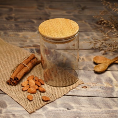 Glass Bank for bulk products with bamboo lid Bellatenero Eco, 550 ml, 8.5 × 12.5 cm-6