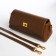 Bag Women's Messenger on the Textura valve, medium size, dark brown color