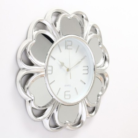 Wall clock, series: interior, "flower", smooth move, 1aa, d-25.5 cm, 50 x 50 cm-1