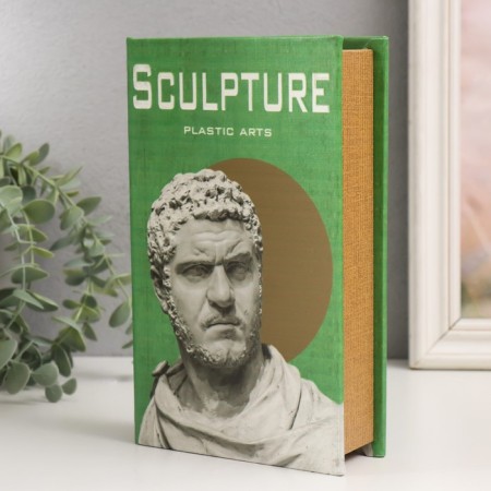 Safe-book wood to the leatherette "sculpture. Roman emperor" 21x13x5 cm-1