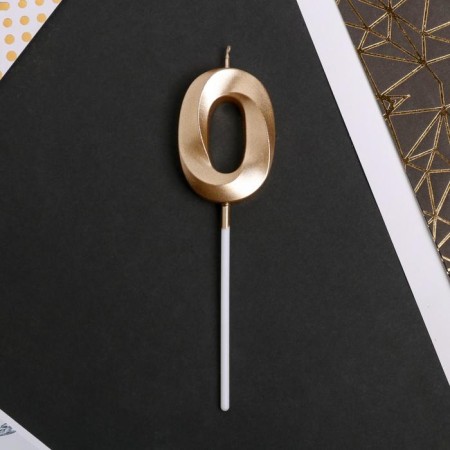 Candle for the cake, number "0", champagne.-2
