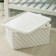 Storage basket with a “braid” lid, 35 × 29 × 17.5 cm, white color
