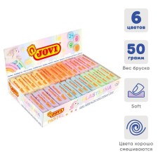 Plasticine on a plant basis 6 colors, 300 g, Jovi, pastel palette, for babies (price for 1 pc.)