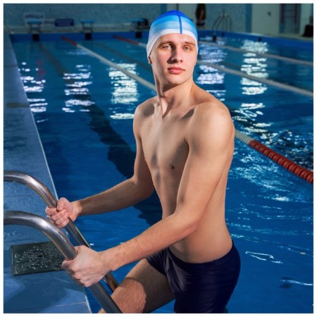 Шапочка для плавания взрослая ONLYTOP Swim, тканевая, обхват 54-60 см-7