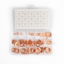 A set of copper gaskets, 15 sizes, 150 pcs
