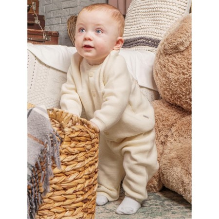 Knitted costume (jumper, trousers), beige color 62-4