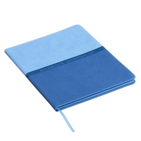 Universal Diary Grade 1-11, 48 sheets "Blue", a solid cover made of artificial leather, pancake embossing, Lasasse-1