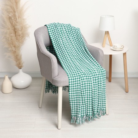 Roman plaid 140x200cm, green, 80% HL, 20% PE, 320 g/m