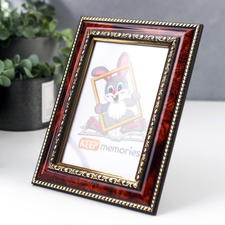 Photo frame plastic 10x15 cm dark nut (782)-3