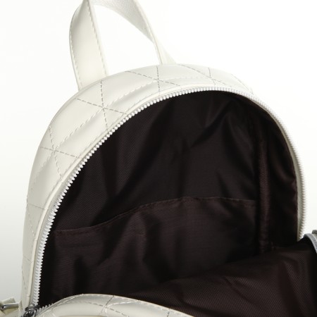 Women's backpack on lightning, white color-4