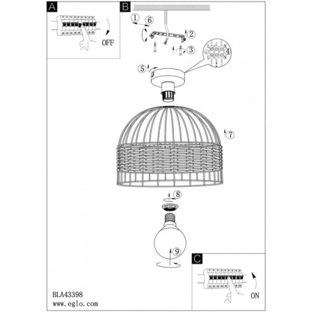 Anwick chandelier, 1x60W E27, black color-3