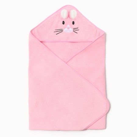 Lovelife towel "Bunny", col. Pink, 80x80 cm, 100% PE, microfiber