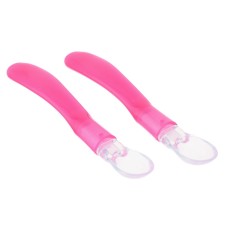 Set of children's silicone spoons, pink color