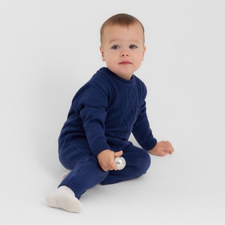 Combine Knitted Minaku, height 74-80, blue color-4