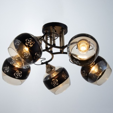 Jero chandelier 5x60W E27 Black/Gold 54x54x25cm SVK-1