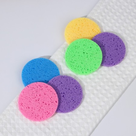 Washing sponge, round, 3 pcs, color mix-5