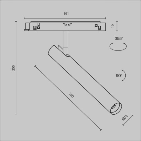 Technical TR141-2-6W3K-M-M-BS, LED, 6 W, 191x30x255 mm, 280 lm, 3000k, black, brass-9