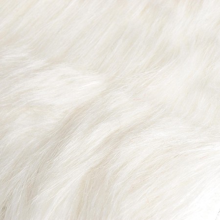 Losketeen flap, 50 × 50 cm, long -cut long -bearing fur on a knitted basis, white color-3