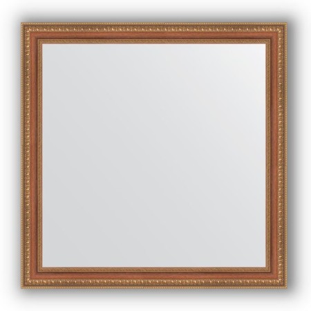 Mirror in the baguette frame - bronze beads on a tree 60 mm, 75 x 75 cm, evoForm
