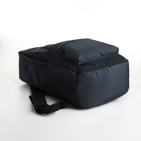 Youth backpack from textiles with lightning, 2 pockets, black color-4