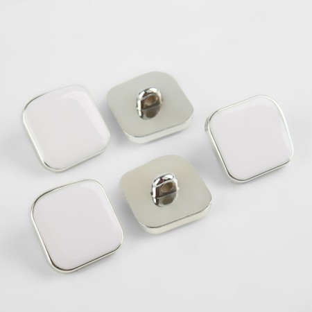 A set of buttons on the leg, 18 × 18 mm, 5 pcs, white/silver color-1