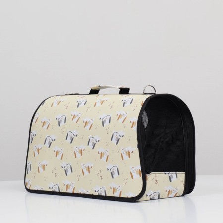 Bag - carrying of animals "puppies", beige, size L, 52 x 28 x 28 cm-2