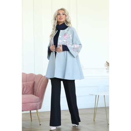 Female coat, size 44, gray color-11