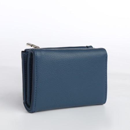 Women's wallet on magnet, blue color-1