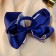 Hair elastic band "Schoolgirl" Bant flower bead stars, 12x7 cm, white-blue