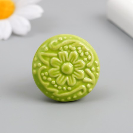 Handle for the casket ceramics, metal "flower" pistachio 3.4x3.4x3.4 cm
