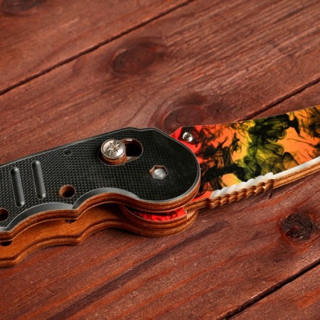 Wooden souvenir "Automatic folding knife" multi -colored-4