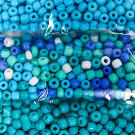 Round beads 6/0 "Blue palette" 5 colors x 20 g 20x8x0.7 cm-1