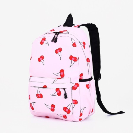 School backpack from lightning textiles, external pocket, pink color-2