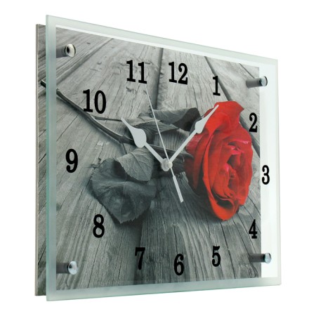 Carty clock is wall-mounted, interior "red rose", silent, 25 x 35 cm-1