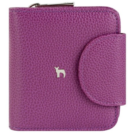 A button wallet, department for bills/maps (8)/coins, purple color 10x10.5x3.5cm