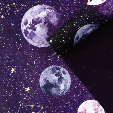 Paper packaging glossy bilateral "Cosmos", 70 x 100 cm