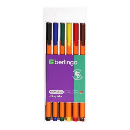 A set of capillary handles, 6 colors Berlingo "Rapido", 0.4 mm, trihedral, euro suspension-3