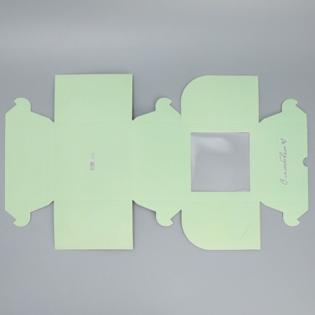Capcake box, confectionery packaging double -sided, 4 cells “With Love”, 16 x 16 x 10 cm-5