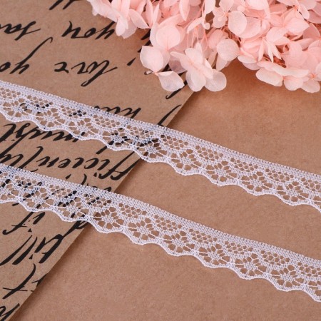 Capricon lace, 15 mm × 10 ± 1 m, white color No. 1-1