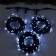 Garland "Clip-Light" 3 threads of 20 m, IP44, UMS, dark thread, 399 LED, glow white, flickering all LEDs, 24 V