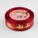A satin tape with embossing "Deer in the harness", 25 mm, 23 ± 1 m, red color/gold No. 33
